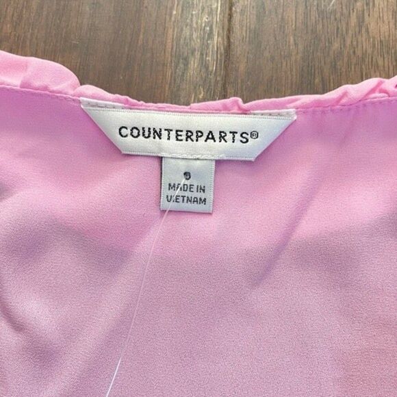 Counterparts Lilac Sheer Ruffle Long Sleeve Blouse S NWT - Picture 4 of 7